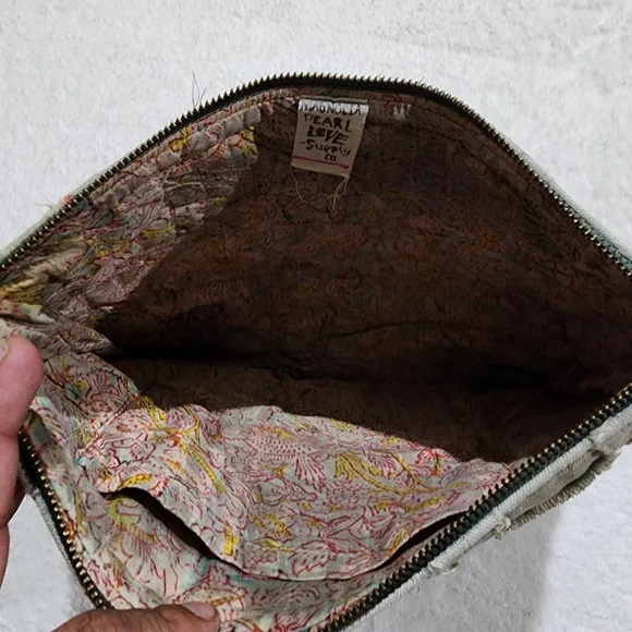 Magnolia Pearl Kitten Me Zip Pouch boho Handbag Makeup bag Faded Indigo - Picture 7 of 7